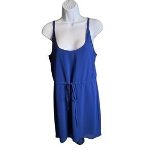 Rory Beca Women's Royal Blue Strappy Cami Dress Size S Drawstring Waist Flowy